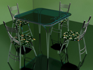 Cafe Table and Chairs 4K 3D Модель