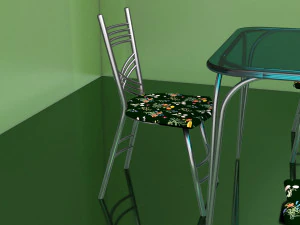 Cafe Table and Chairs 4K 3D Model