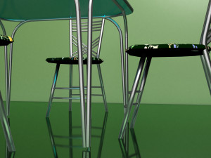 Cafe Table and Chairs 4K 3Dモデル