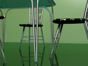 Cafe Table and Chairs 4K 3D Model