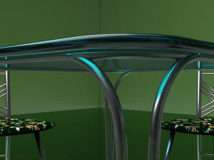 Cafe Table and Chairs 4K 3D Model