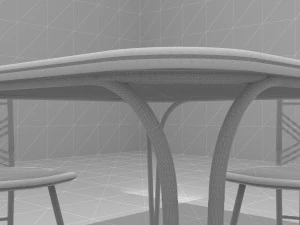 Cafe Table and Chairs 4K 3D Model