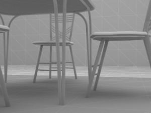 Cafe Table and Chairs 4K 3Dモデル