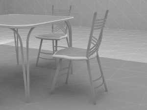 Cafe Table and Chairs 4K 3D Model