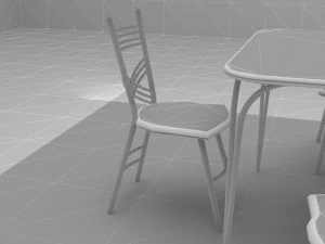 Cafe Table and Chairs 4K 3D Model