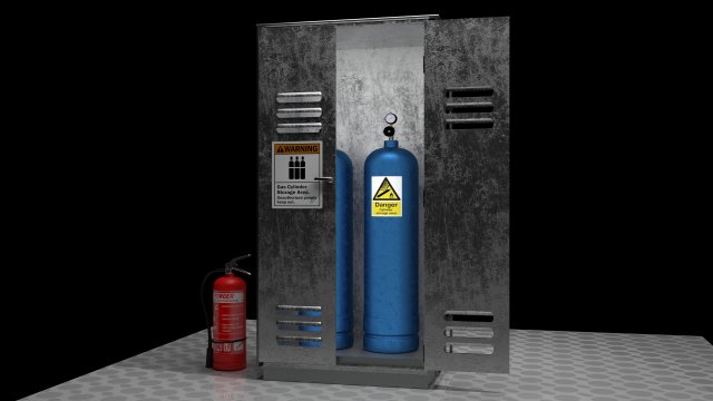 Gas Tube Cabinet 4K 3D-Modell .c4d .max .obj .3ds .fbx .stl .blend 
