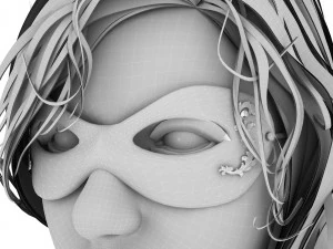 Masked Girl 4K 3D Model