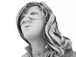 Masked Girl 4K 3D Model