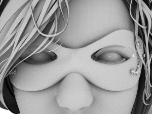 Masked Girl 4K 3D Model