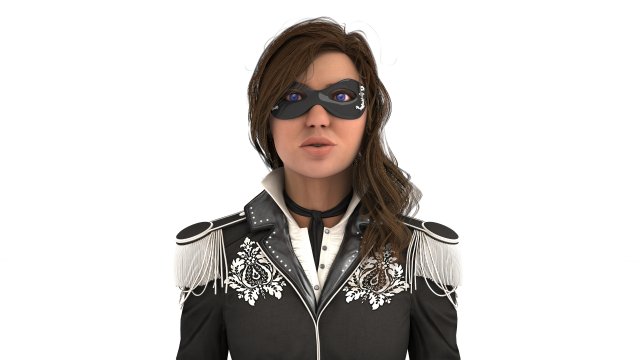 Masked Girl 4K 3D मॉडल .c4d .max .obj .3ds .fbx .stl .blend 