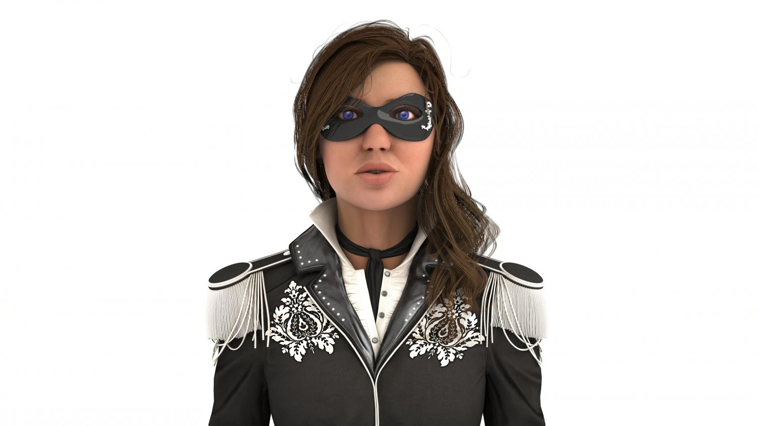 Masked Girl 4K 3D Model .c4d .max .obj .3ds .fbx .stl .blend 