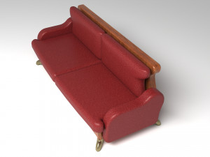 Leather Sofa 4K 3Dモデル