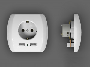 USB Wall Plug 3D 模型