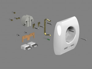 USB Wall Plug 3D 模型
