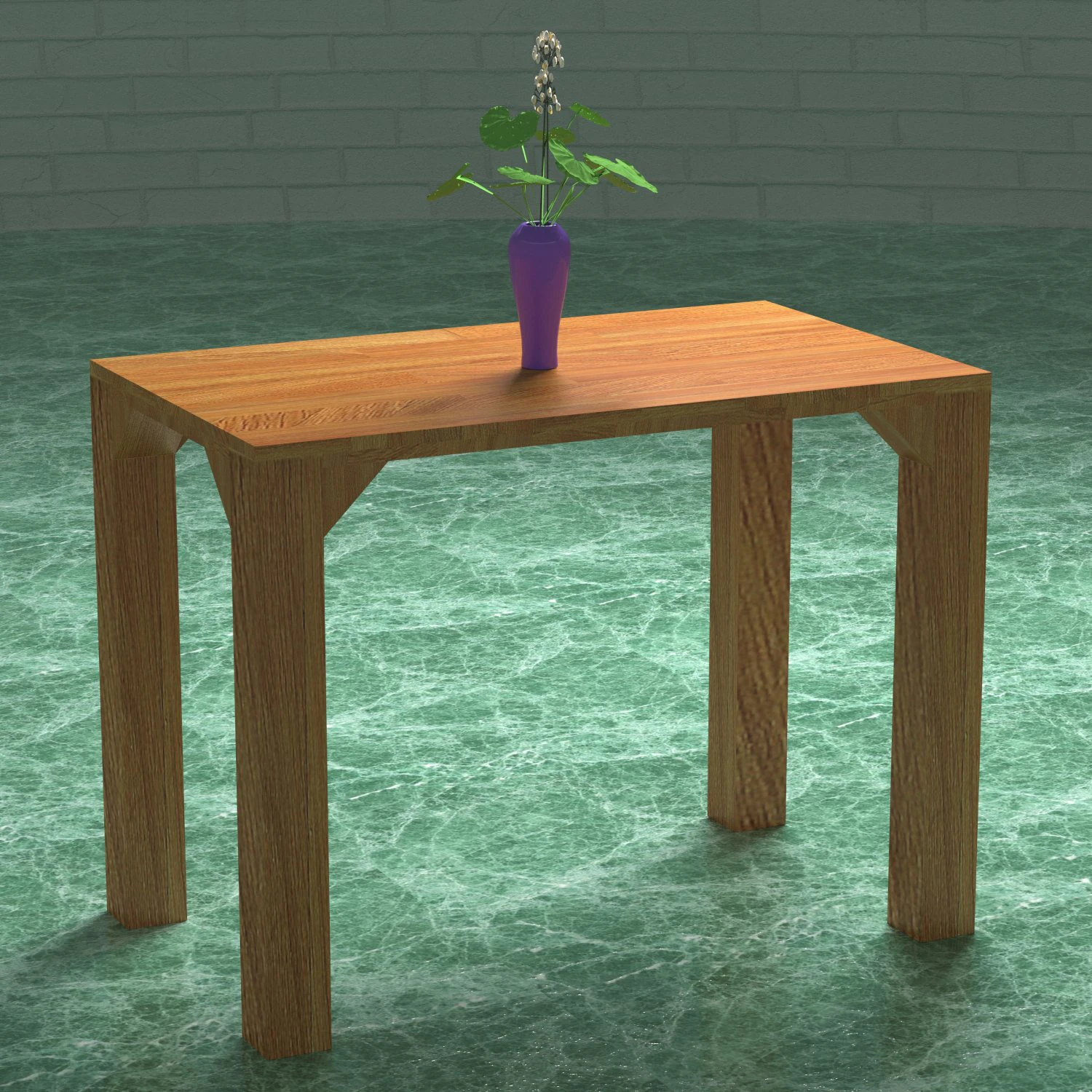 Wood Table 3D Model .c4d .max .obj .3ds .fbx .stl .blend
