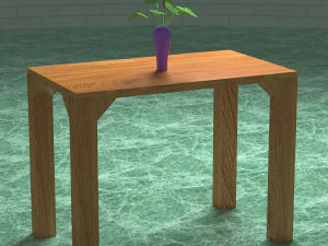 Houten tafel 4K 3D Model