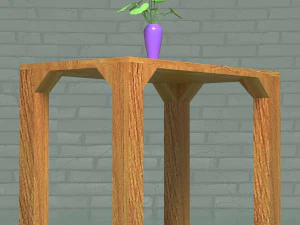 Wood Table 3D Model