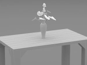 Wood Table 3D Model