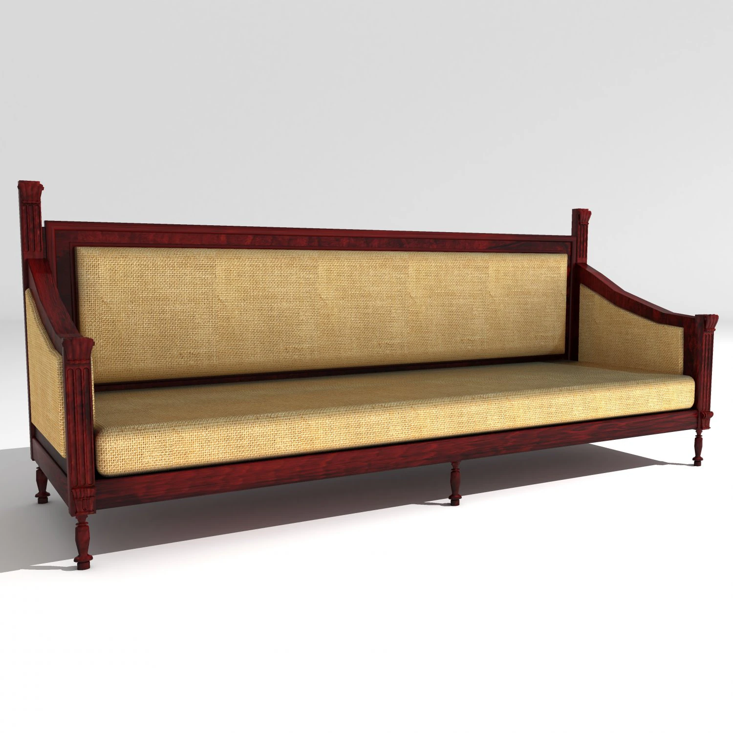 Wooden Sofa 4K 3D Model .c4d .max .obj .3ds .fbx .stl .blend 