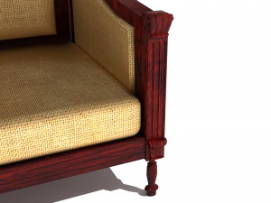 Wooden Sofa 4K 3D Model