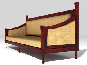 Wooden Sofa 4K 3D Model
