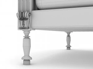 Wooden Sofa 4K 3D Model