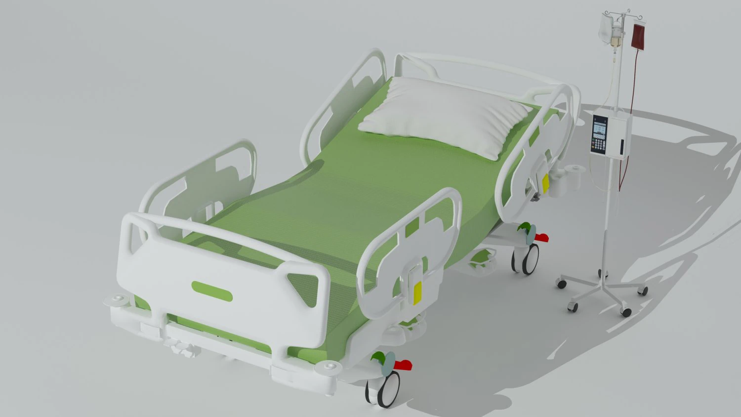 Intensive Care Bed 6 - 4K 3D Model .c4d .max .obj .3ds .fbx .stl .blend 