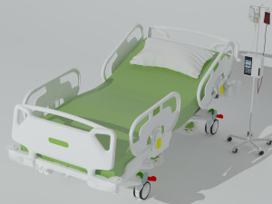 Intensive Care Bed 6 - 4K 3D Model