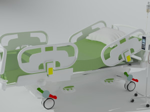 Intensive Care Bed 6 - 4K 3D-Modell