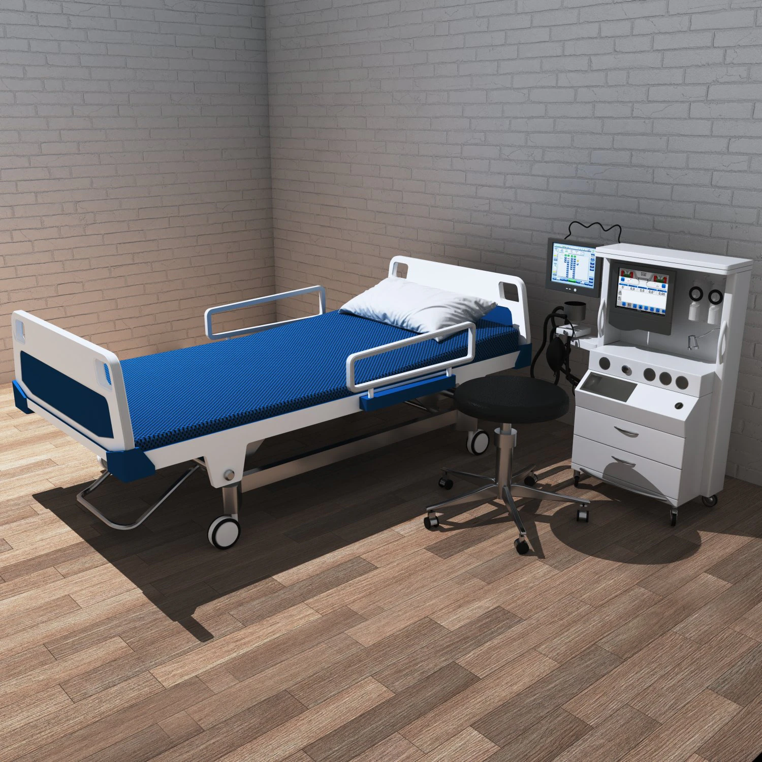 Dialysis Unit 3D Model .c4d .max .obj .3ds .fbx .stl .blend