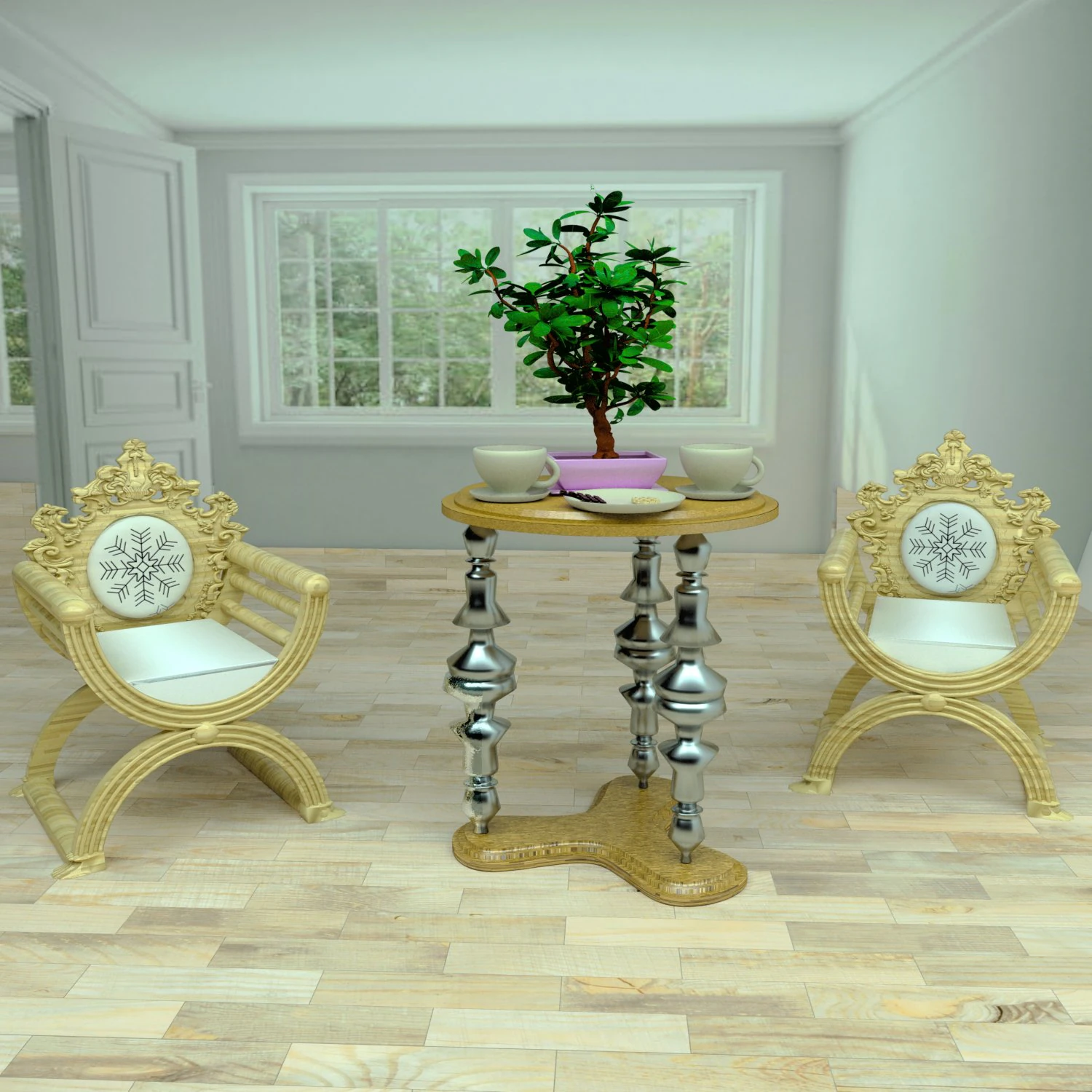 Coffee Party 3D Model .c4d .max .obj .3ds .fbx .stl .blend 