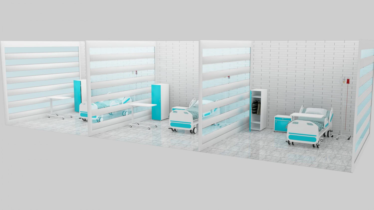 Hospital Ward 7 3D Model .c4d .max .obj .3ds .fbx .stl .blend 