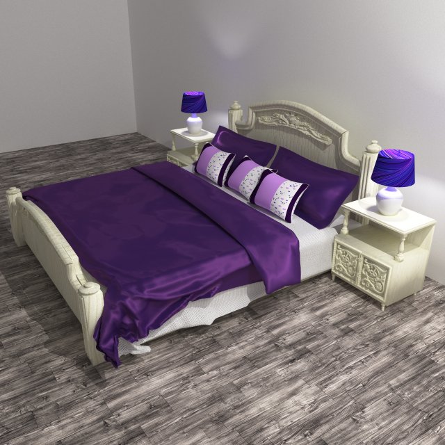 Classic Bed 8K 3D Model .c4d .max .obj .3ds .fbx .stl .blend 