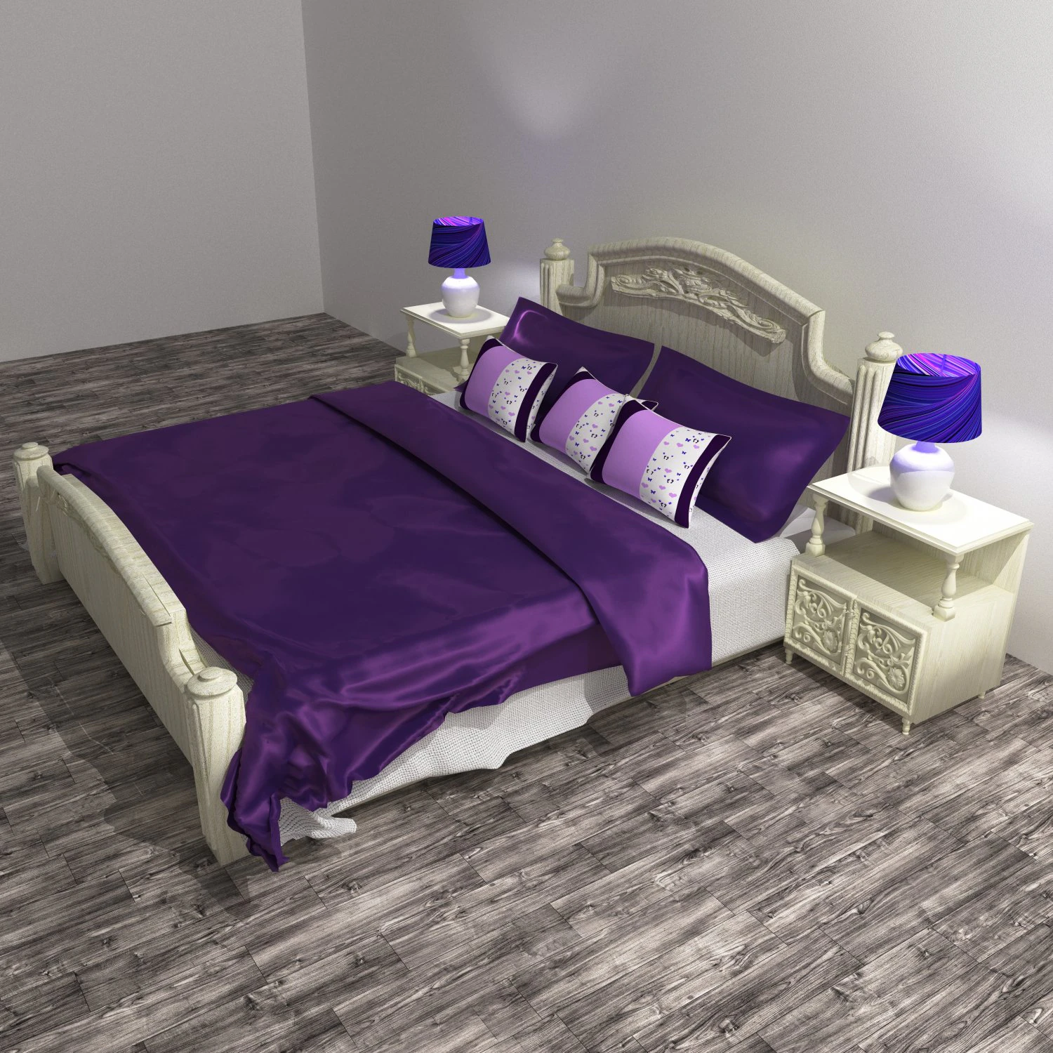Classic Bed 3D Model .c4d .max .obj .3ds .fbx .stl .blend 