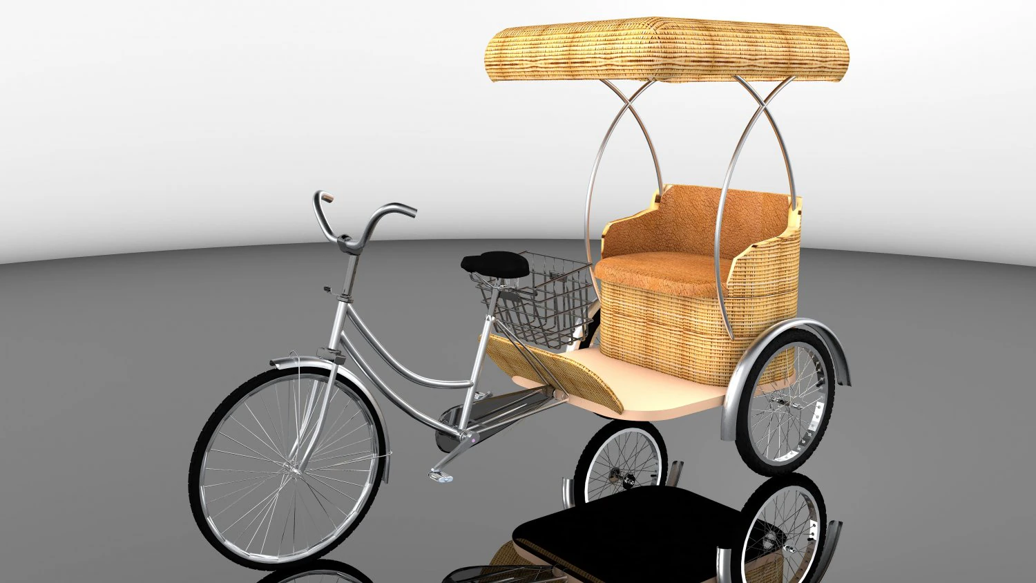 Bike Rickshaw 7 3D Model .c4d .max .obj .3ds .fbx .stl .blend