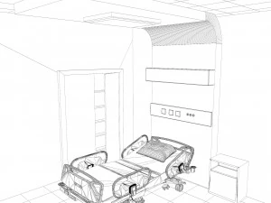 Hospital Room v2 3D Model