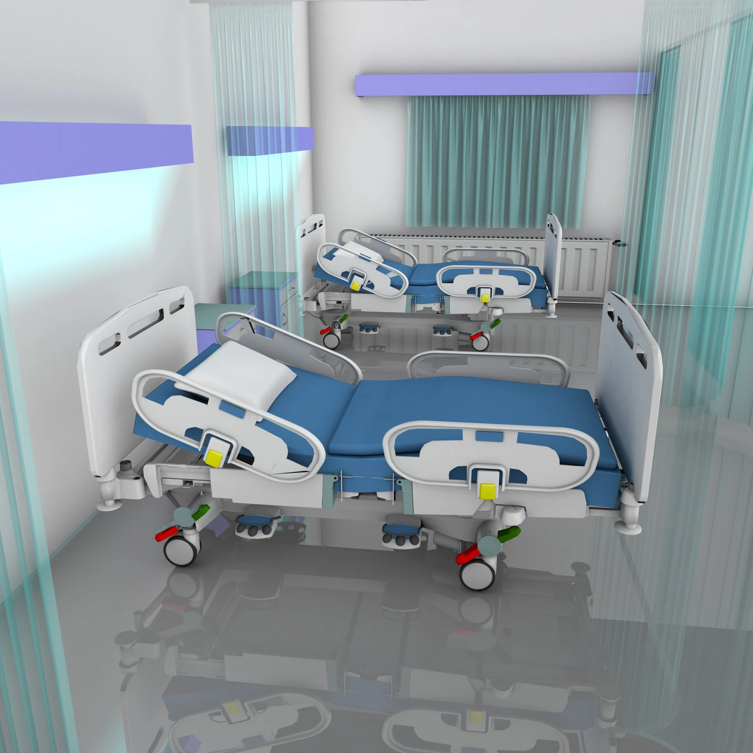 Hospital Room 2 - 4K 3D Model .c4d .max .obj .3ds .fbx .stl .blend 