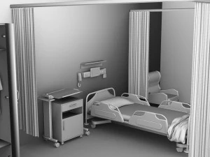 Hospital Room Interior 3D Model