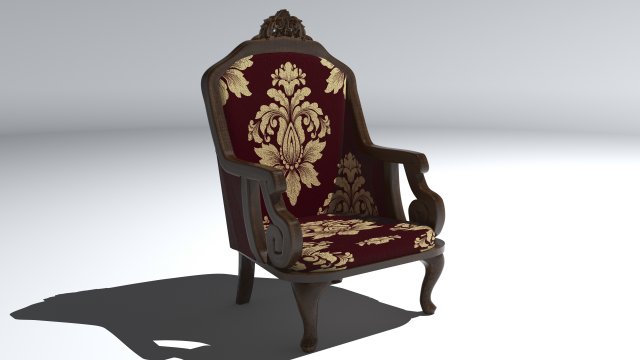 Classic Armchair 8K 3D Model .c4d .max .obj .3ds .fbx .stl .blend 
