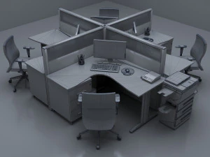 Quad Workstation 8K 3D Model