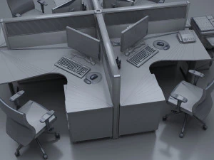 Quad Workstation 8K 3D Model