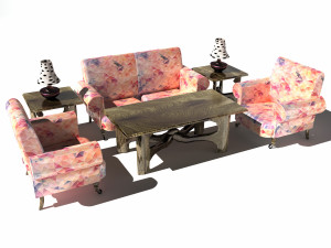 Vivid Living Room Set 8K Modelo 3D
