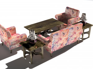 Vivid Living Room Set 8K Modèle 3D