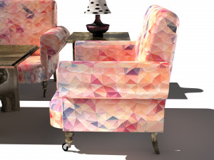 Vivid Living Room Set 8K Modèle 3D
