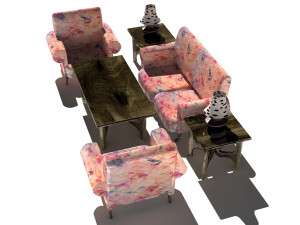 Vivid Living Room Set 8K Modèle 3D