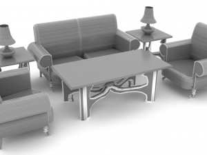 Vivid Living Room Set 8K Modèle 3D