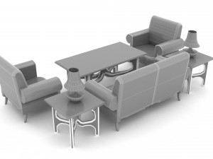 Vivid Living Room Set 8K Modèle 3D