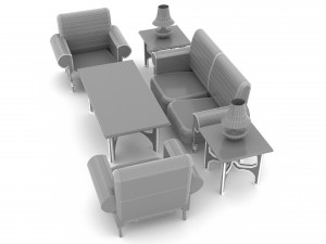 Vivid Living Room Set 8K Modèle 3D