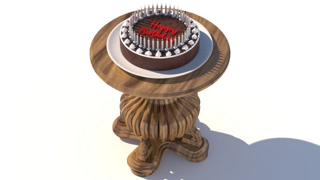 Birthday Cake 8K 3D Model .c4d .max .obj .3ds .fbx .stl .blend 