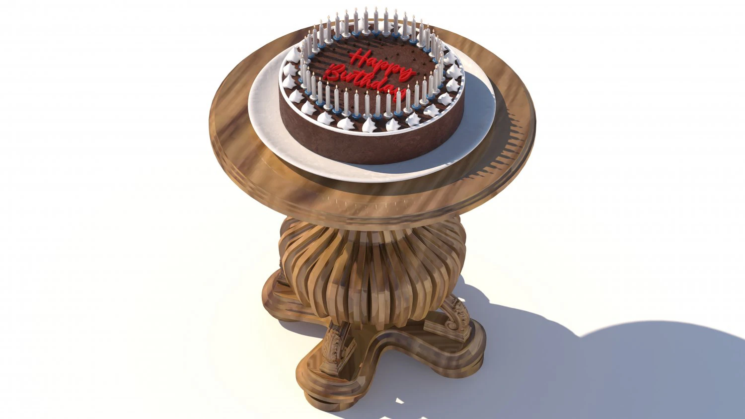 Birthday Cake 8K 3D Model .c4d .max .obj .3ds .fbx .stl .blend 